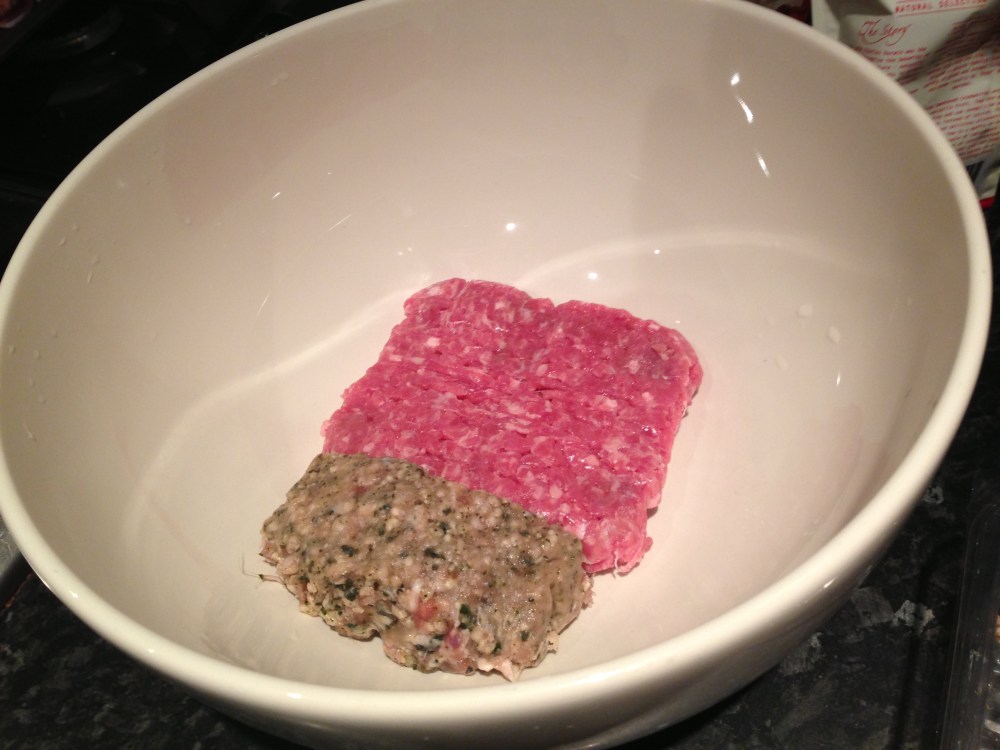 Mix the turkey mince and stuffing together
