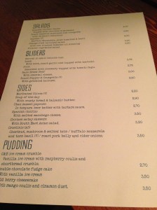 The menu