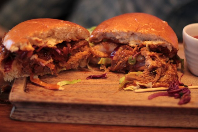 Inside the pulled pork sandwich