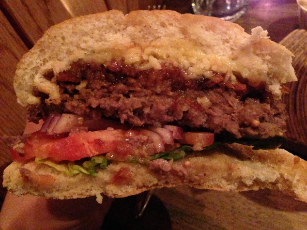 We wish that there had been more bacon bourbon marmalade on the Rebel Yell burger. It was all kinds of tasty.