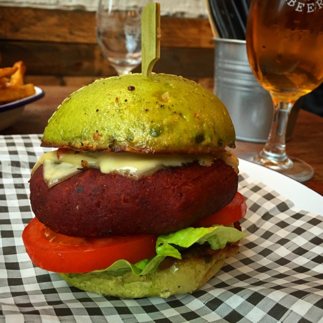 Veggie option with beetroot falafel 